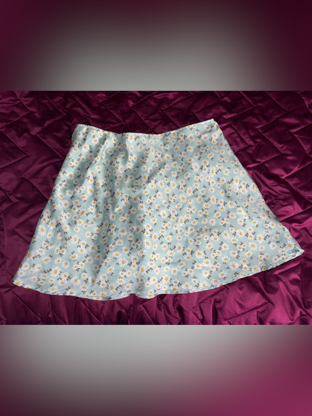 No Boundaries Mint Daisy Skater Mini Skirt